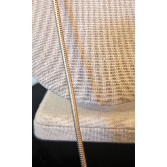 Satin Finish Gold Tone Geometric Pendant Adjustable Snake Chain Necklace - Picture 4 of 7